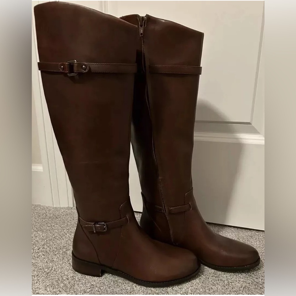 Brown Leather tall Riding‎ Boots size 5.5, equestrian